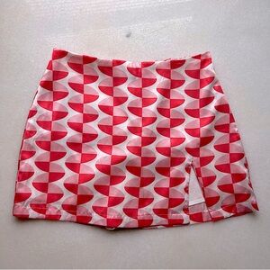 High Waisted Geometric Mini Skort